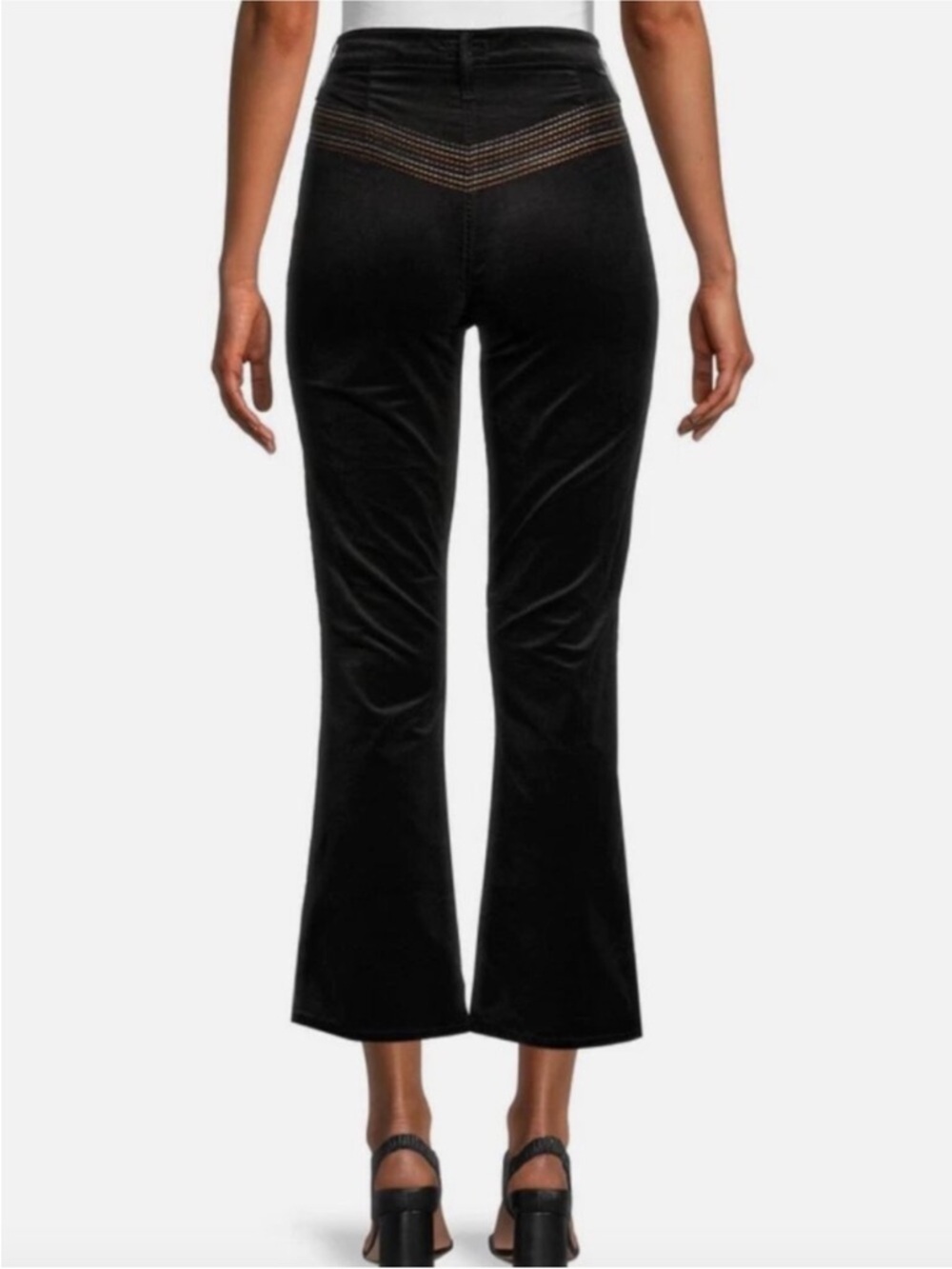 Mother The Smooth Hustler Soft Skills Black Velvet Jeans Embroidered